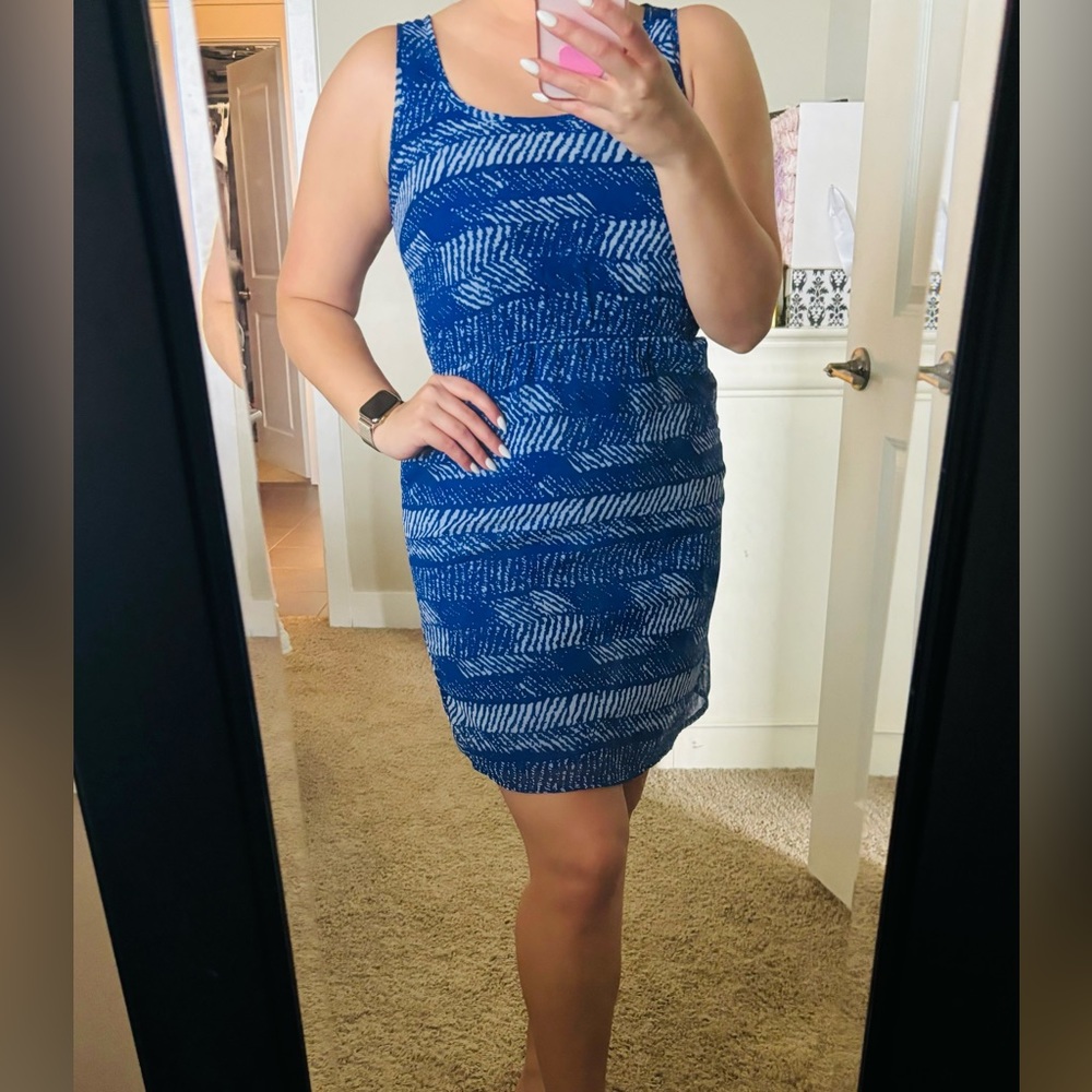 Blue Printed Dress